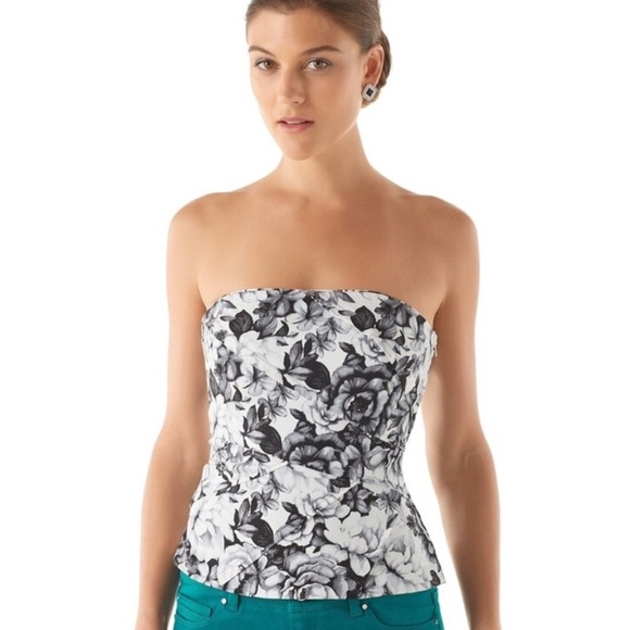 White House Black Market Tops - WHBM Tiered Floral Bustier